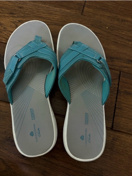 Clarks Shoes - Clarks Cloudsteppers Teal and Gray Women's Sandals Size 9